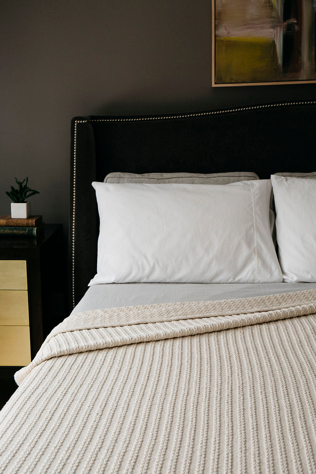 Cable Knit Blankets (Natural, Full/Queen)